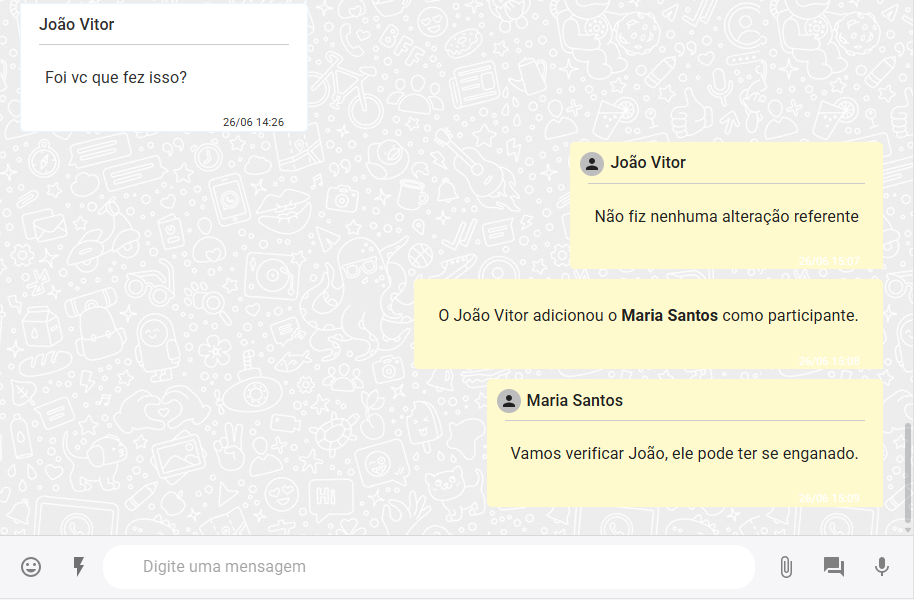 Anotação enviada no atendimento