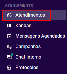 Tela de atendimento