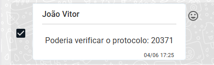 Mensagem selecionada