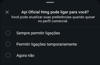 Template ligação opções