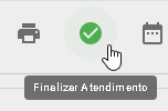 Botão Finalizar Atendimento