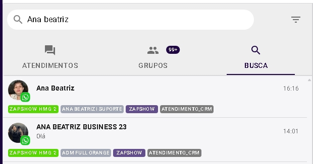 Filtro de Atendimentos