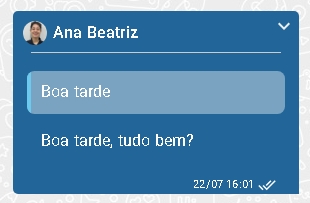 Mensagem com resposta aplicada