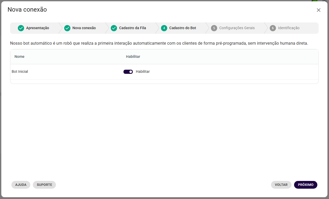 Modal Passo cadastro do bot