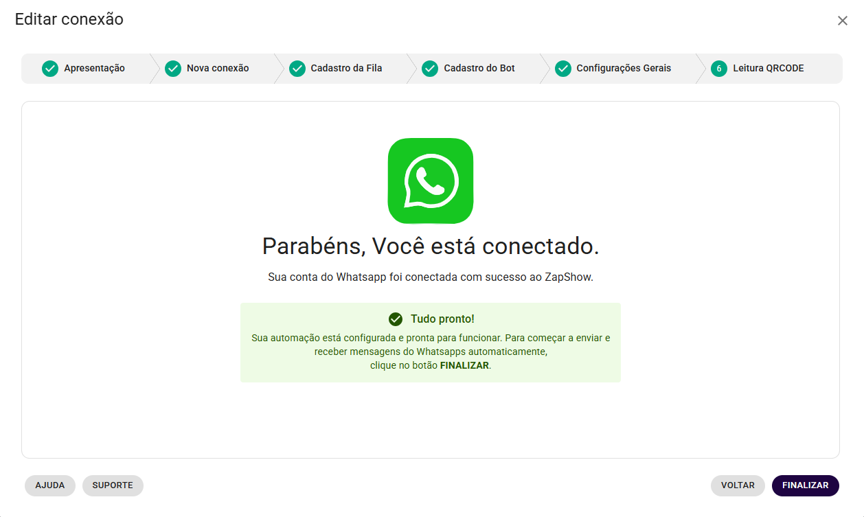 aba leitura de Qrcode conectado