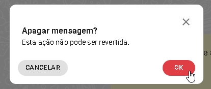 Confirmação de apagar mensagem