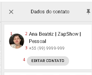 Informações do contato